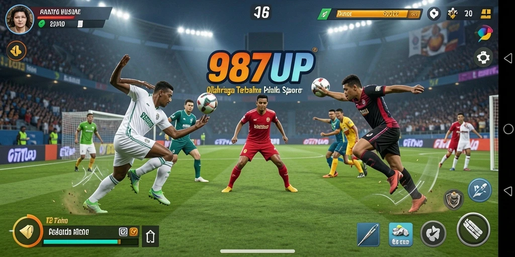 Screenshot menunjukkan gameplay seru dari 987UP di dunia olahraga.