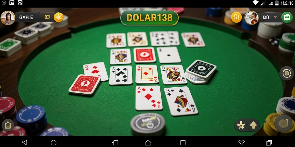 Tampilan gameplay DOLAR138 dengan suasana Gaple yang menyenangkan.