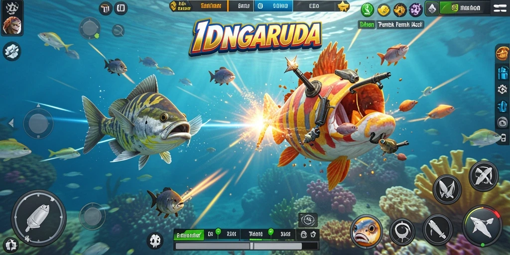 Tampilan gameplay Tembak Ikan yang menantang di IDNGARUDA.
