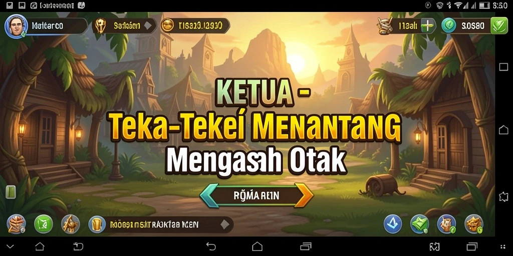 Screenshot KETUA menampilkan pemain menyelesaikan teka-teki dengan antusias.