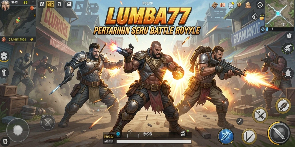 Screenshot LUMBA77 menampilkan aksi seru dalam permainan Battle Royale.