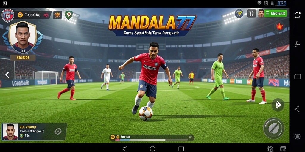 Gameplay seru dalam MANDALA77 dengan berbagai aksi sepak bola.