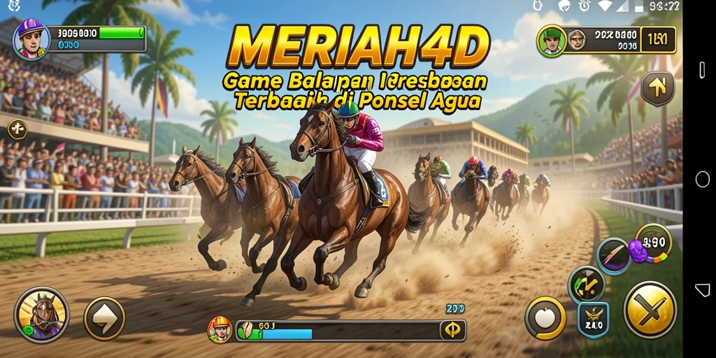 Tangkapan layar dari gameplay balapan di MERIAH4D.