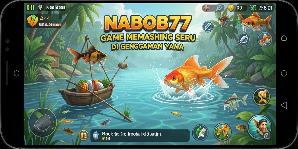 Screenshot gameplay NABOB77 menunjukkan pengalaman memancing yang mendebarkan.