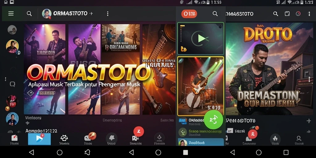 Screenshot ORMASTOTO yang menunjukkan interaksi pengguna dengan musik.