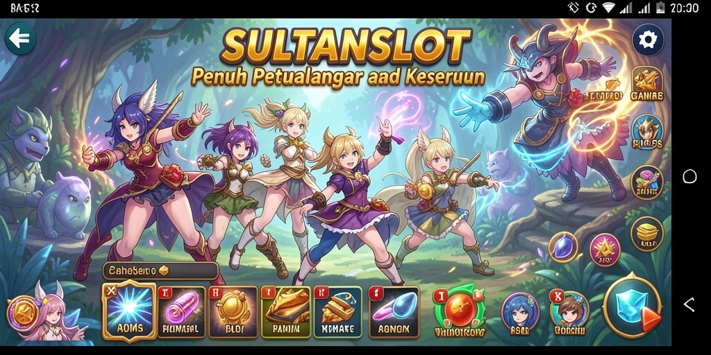 Screenshot gameplay SULTANSLOT menampilkan karakter anime dalam aksi yang dinamis.