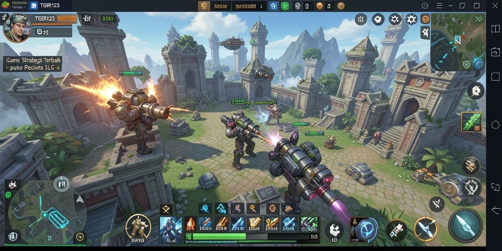 Screenshot TGER123 menampilkan pertarungan strategis yang intens.