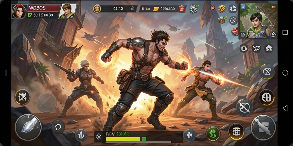 Tampilan utama gameplay WDBOS yang mendebarkan dan penuh aksi.