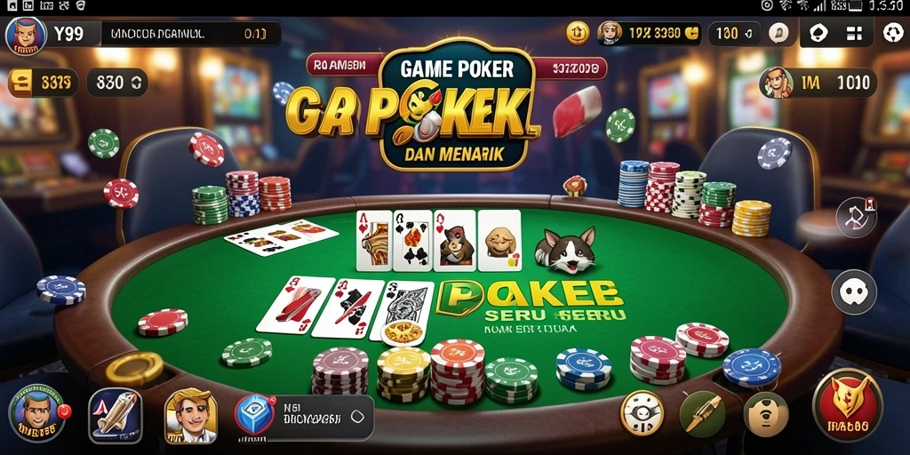 Tampilan gameplay Poker yang seru dan mudah dipahami.
